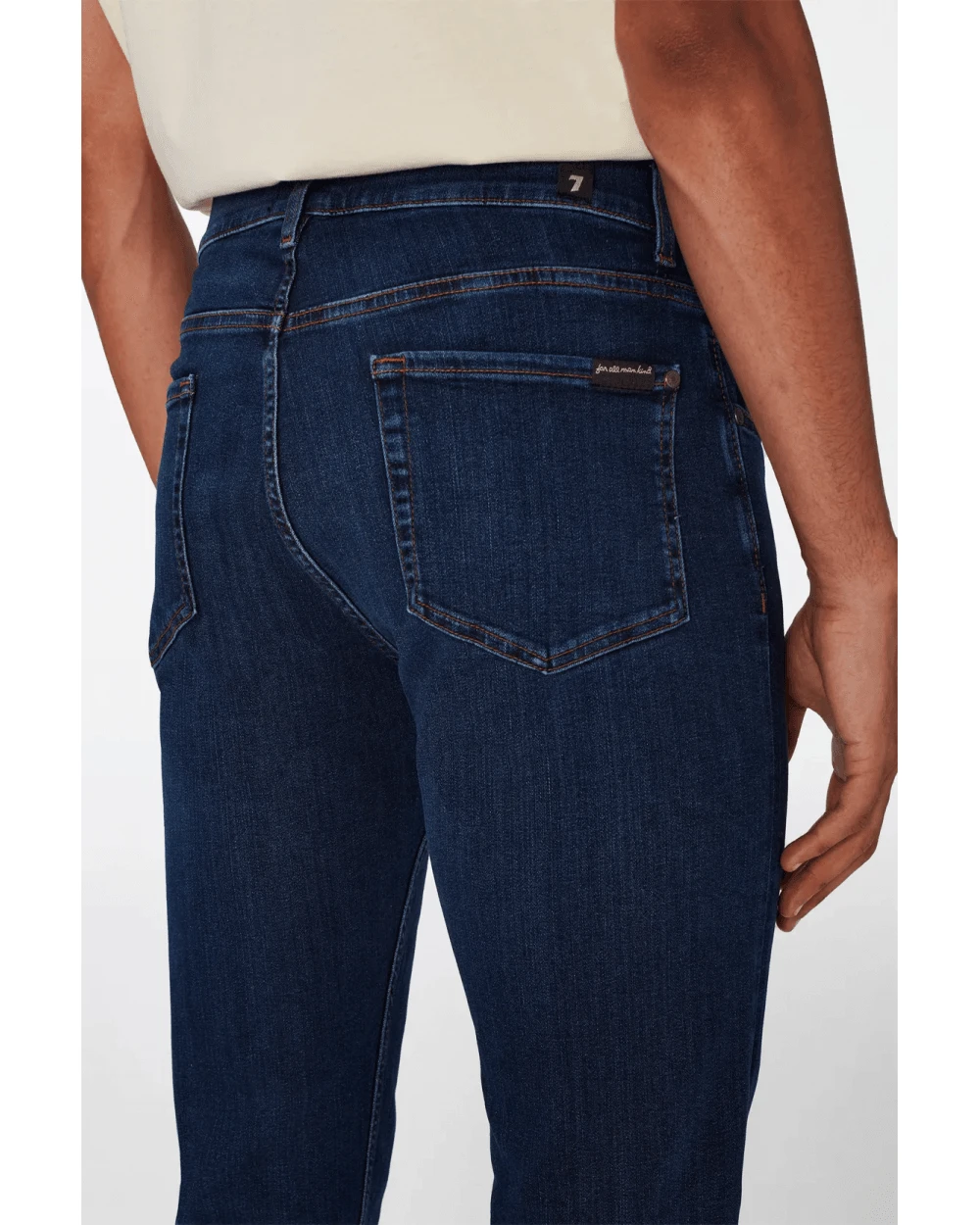 7 For All Mankind Mens Slimmy Crosshatch Roar Jeans, Blue Denim 5 7 For All Mankind Mens Slimmy Crosshatch Roar Jeans, Blue Denim - Image 5