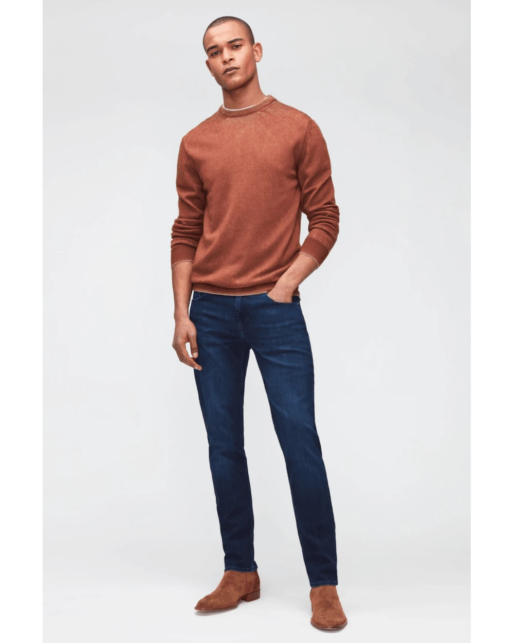 7 For All Mankind Mens Slimmy Tapered Luxe Performance Eco Jeans Dark Blue Denim 2 7 For All Mankind Mens Slimmy Tapered Luxe Performance Eco Jeans Dark Blue Denim - Image 2