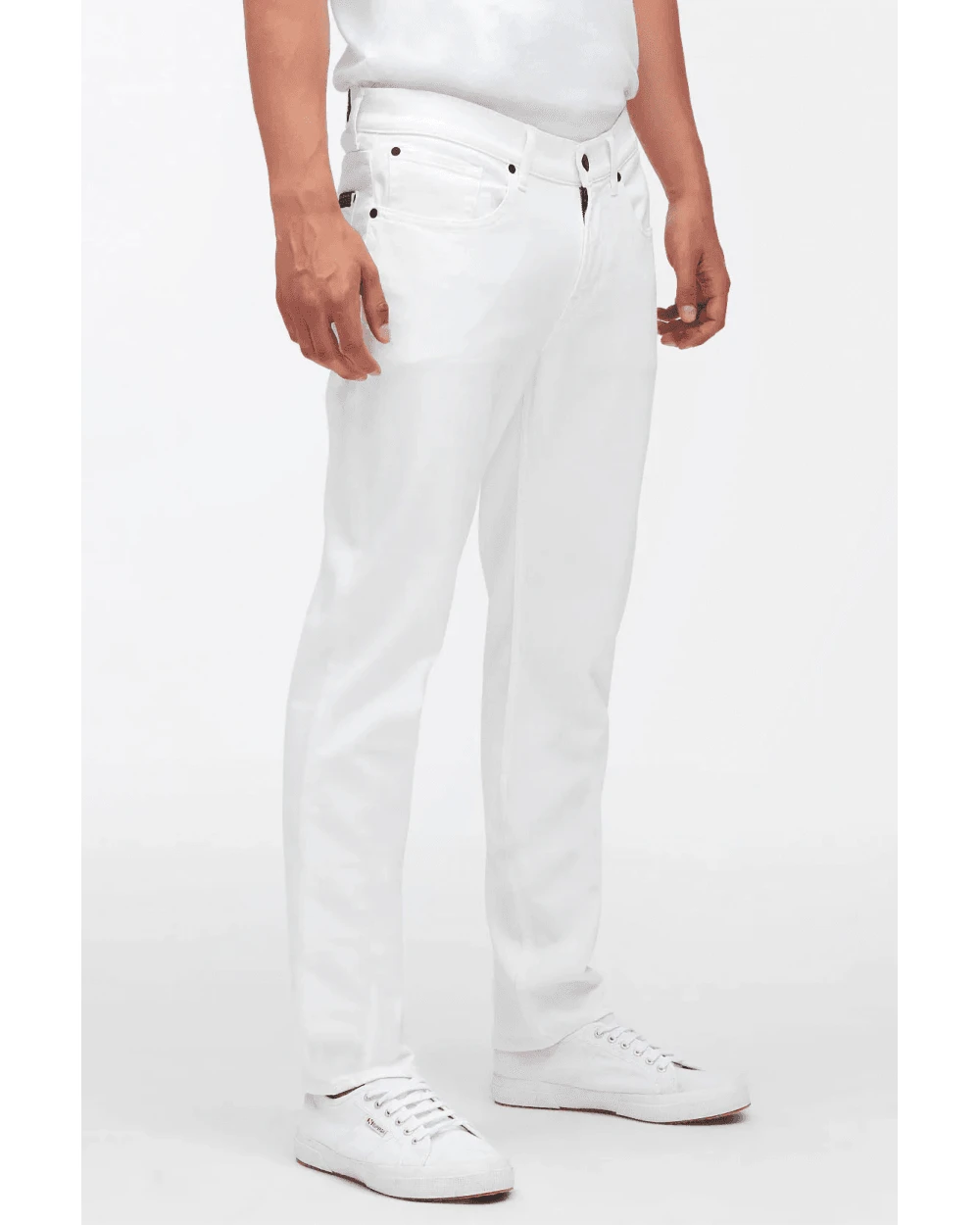 7 For All Mankind Mens Slimmy Tapered Luxe Performance Jeans White 1 7 For All Mankind Mens Slimmy Tapered Luxe Performance Jeans White