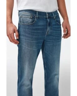 7 For All Mankind Mens Slimmy Tapered Stretch Tek Intuitive Jeans, Mid Blue Denim -Boss Store 7 for all mankind mens slimmy tapered stretch tek intuitive jeans mid blue denim p41838 244544 image