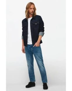 7 For All Mankind Mens Slimmy Tapered Stretch Tek Intuitive Jeans, Mid Blue Denim -Boss Store 7 for all mankind mens slimmy tapered stretch tek intuitive jeans mid blue denim p41838 244549 image