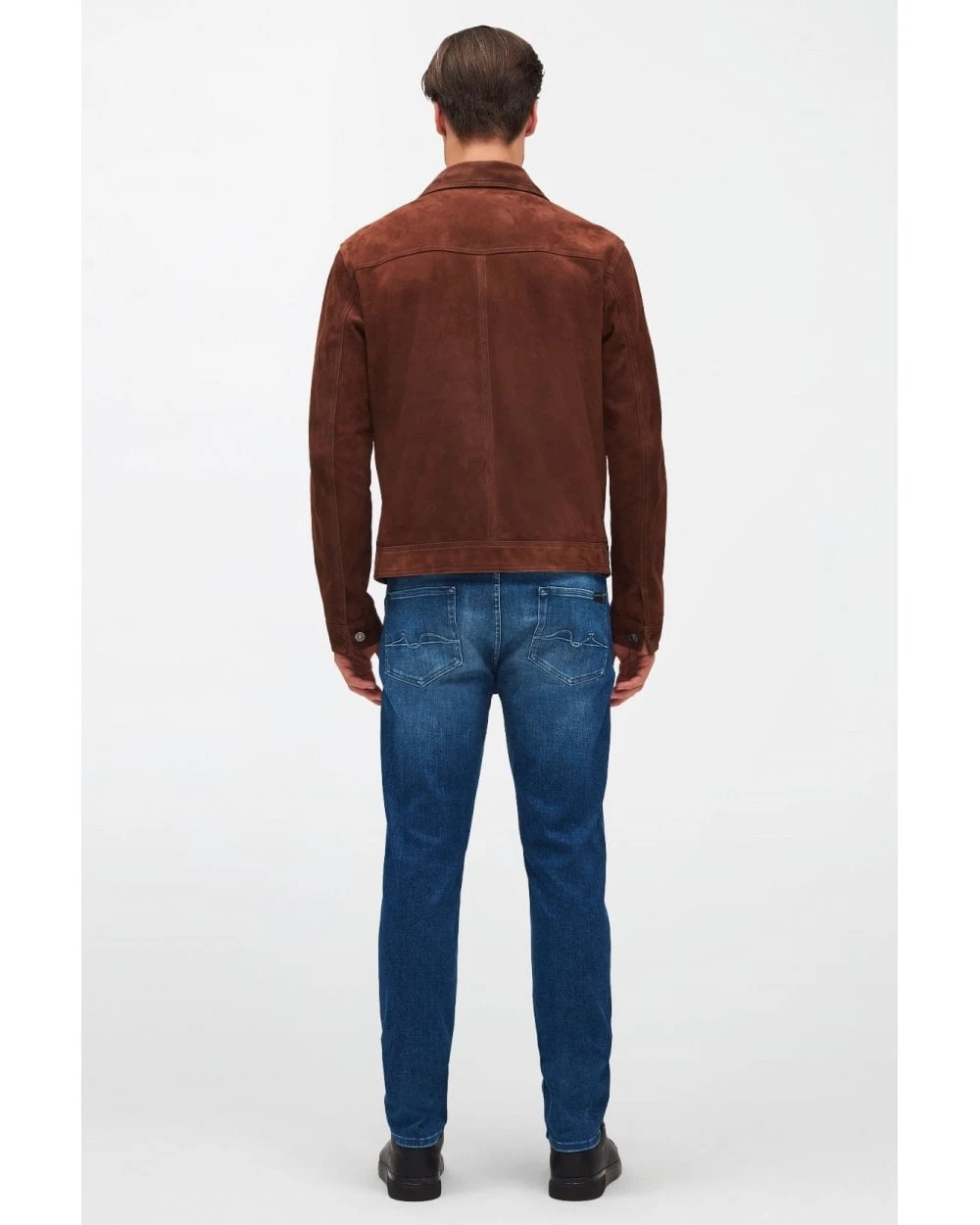 7 For All Mankind Mens Slimmy Tapered Stretch Tek Too Late Jeans, Mid Blue Denim 5 7 For All Mankind Mens Slimmy Tapered Stretch Tek Too Late Jeans, Mid Blue Denim - Image 5