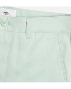 Ami Mens Aqua Green Cotton Gabardine Chino Shorts -Boss Store ami mens aqua green cotton gabardine chino shorts p40456 237305 image
