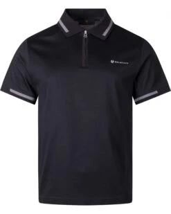 Belstaff Mens Graph Tip Zip Polo Shirt Black