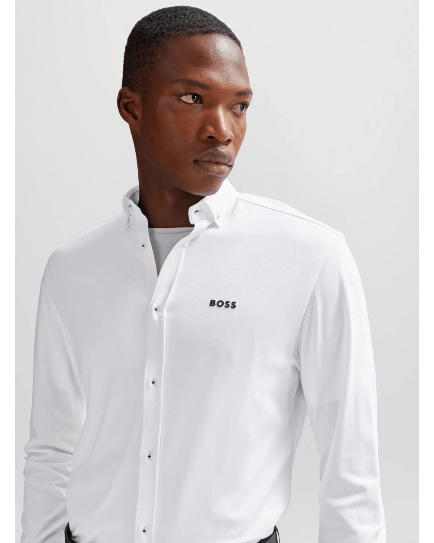 BOSS Mens B Motion Shirt White 2 BOSS Mens B Motion Shirt White - Image 2