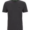 BOSS Mens Curved Logo T Shirt Dark Grey