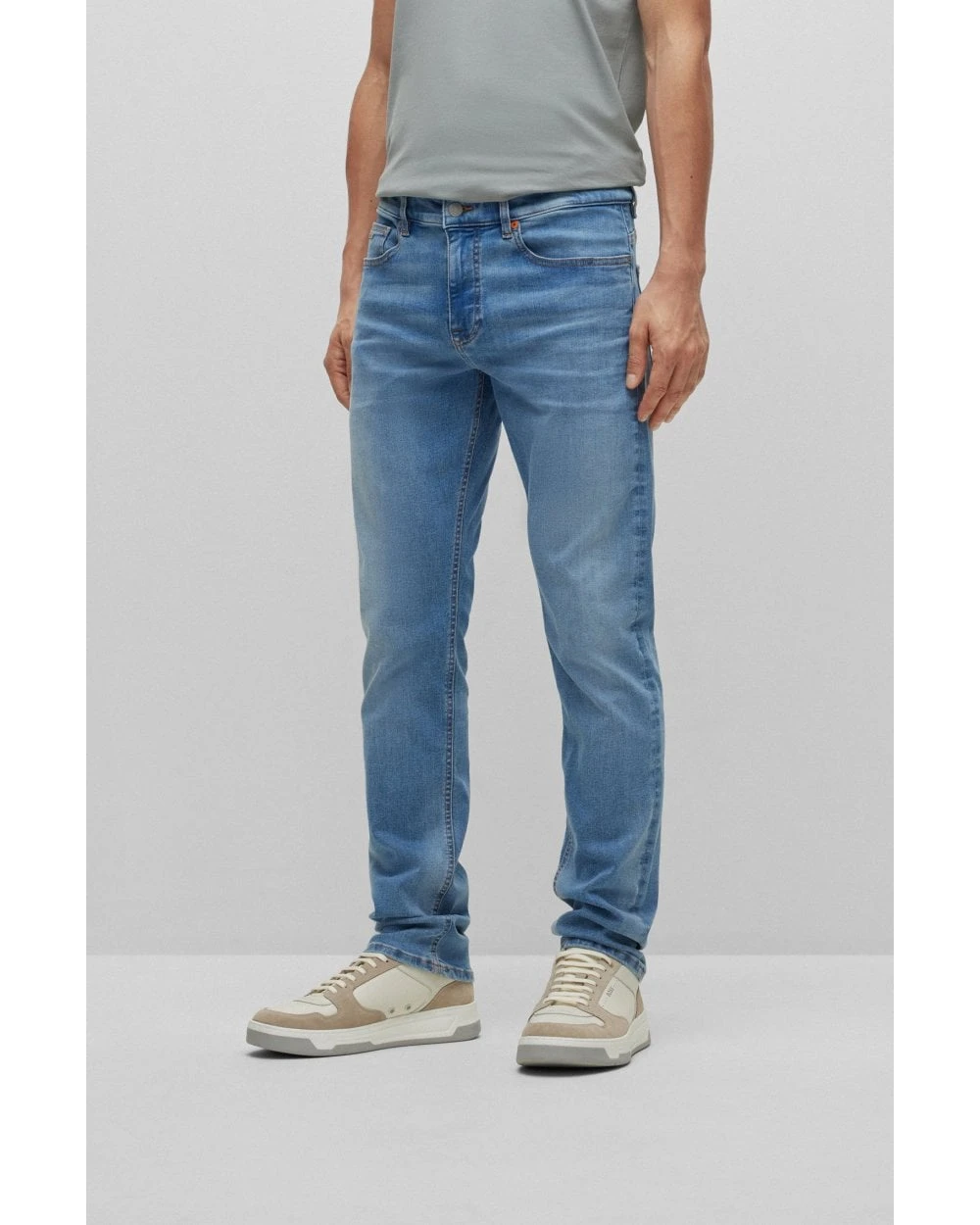 BOSS Mens Delaware Slim Fit Jeans Light Wash 4 BOSS Mens Delaware Slim Fit Jeans Light Wash - Image 4