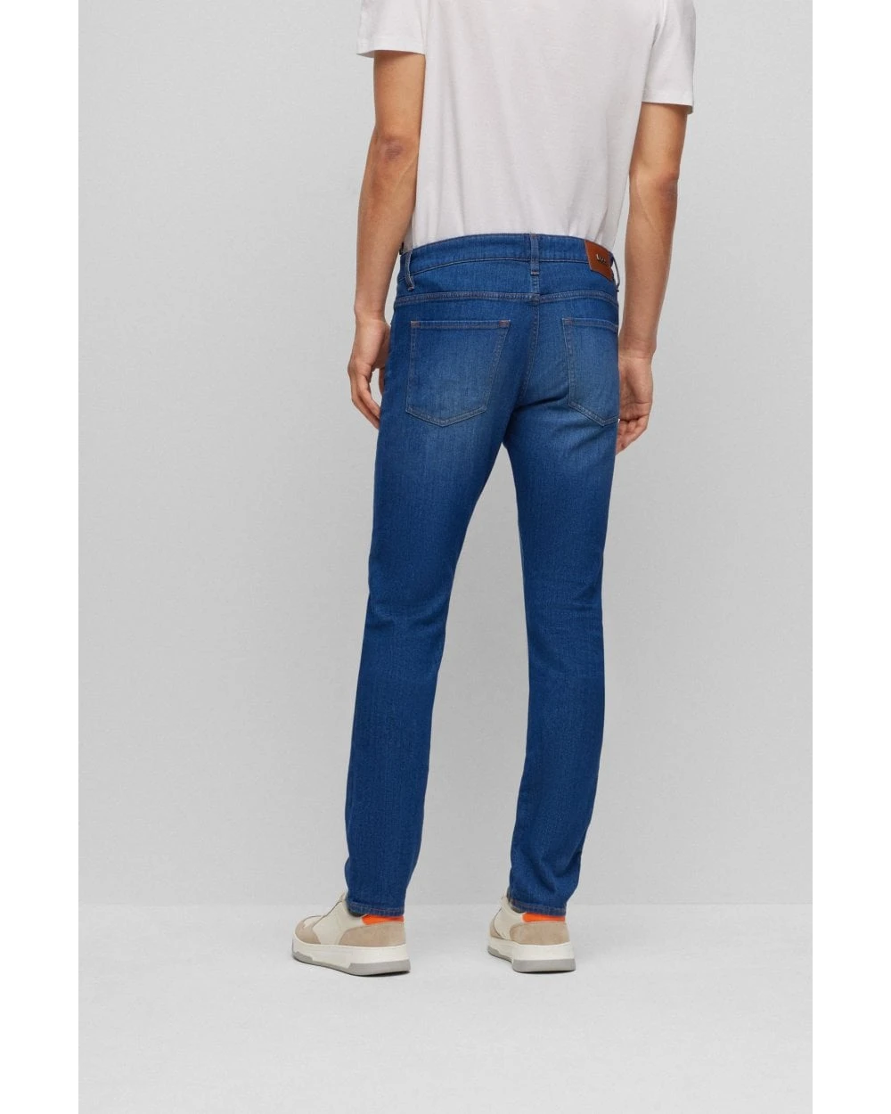 BOSS Mens Delaware Slim Fit Super Soft Jeans, Blue Italian Denim 3 BOSS Mens Delaware Slim Fit Super Soft Jeans, Blue Italian Denim - Image 3