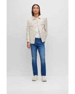 BOSS Mens Delaware Slim Fit Super Soft Jeans, Blue Italian Denim 9 BOSS Mens Delaware Slim Fit Super Soft Jeans, Blue Italian Denim -Boss Store boss mens delaware slim fit super soft jeans blue italian denim p42885 265339 image