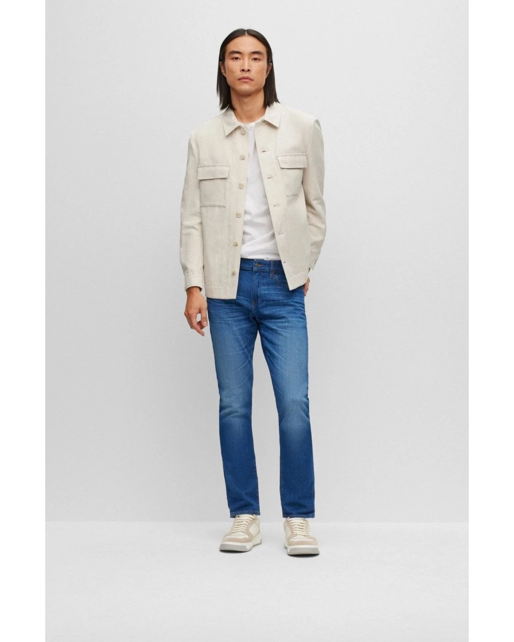 BOSS Mens Delaware Slim Fit Super Soft Jeans, Blue Italian Denim 4 BOSS Mens Delaware Slim Fit Super Soft Jeans, Blue Italian Denim - Image 4