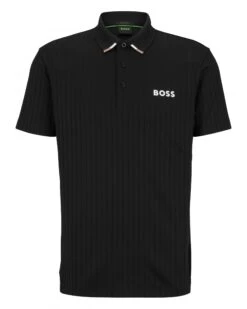 BOSS Mens Drop Needle Paddy Polo Shirt Black