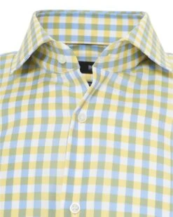 BOSS Mens Gordon Shirt, Large Gingham Soft Lemon Yellow Shirt -Boss Store boss mens gordon shirt large gingham soft lemon yellow shirt p30271 117735 image