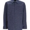 BOSS Mens H Hank Kent Navy Blue Checked Shirt