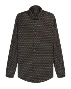 BOSS Mens H Hank Polka Dot Shirt Black