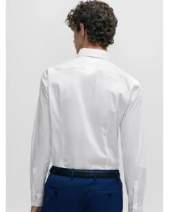 BOSS Mens Hank Kent Easy Iron Poplin Shirt White 6 BOSS Mens Hank Kent Easy Iron Poplin Shirt White -Boss Store boss mens hank kent easy iron poplin shirt white p44512 281661 zoom