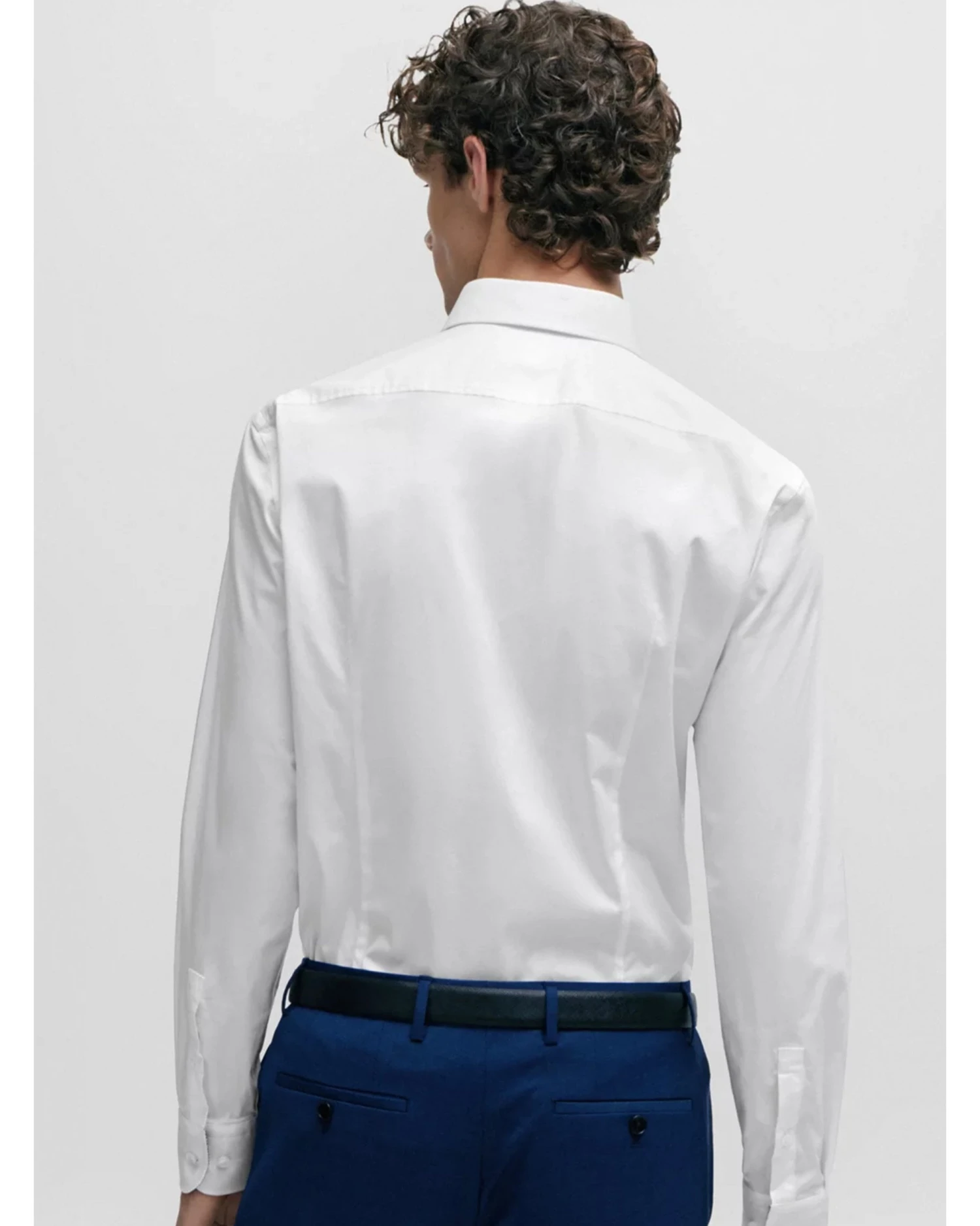 BOSS Mens Hank Kent Easy Iron Poplin Shirt White 3 BOSS Mens Hank Kent Easy Iron Poplin Shirt White - Image 3