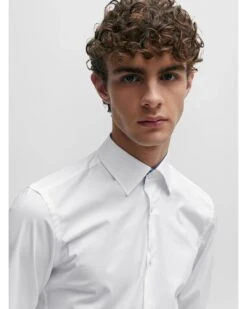 BOSS Mens Hank Kent Easy Iron Poplin Shirt White 7 BOSS Mens Hank Kent Easy Iron Poplin Shirt White -Boss Store boss mens hank kent easy iron poplin shirt white p44512 281666 zoom