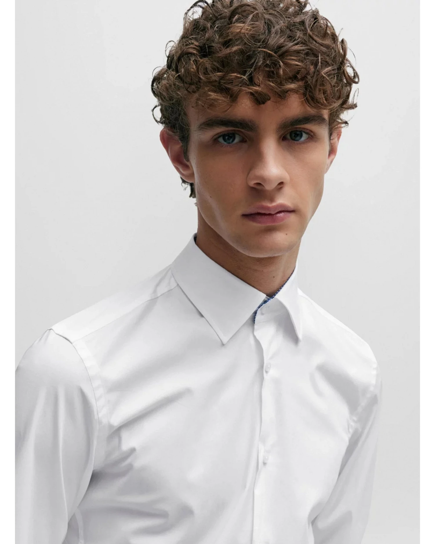 BOSS Mens Hank Kent Easy Iron Poplin Shirt White 4 BOSS Mens Hank Kent Easy Iron Poplin Shirt White - Image 4