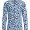 BOSS Mens Hank Kent Floral Print Shirt Pastel Blue
