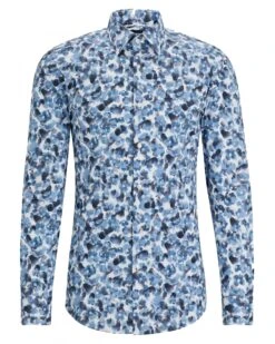 BOSS Mens Hank Kent Floral Print Shirt Pastel Blue