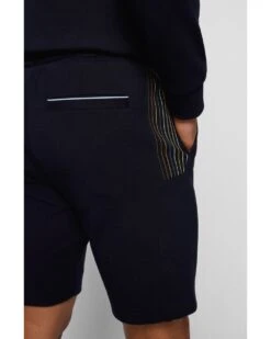 BOSS Mens Headlo Dark Blue Cotton Blend Regular Fit Shorts -Boss Store boss mens headlo dark blue cotton blend regular fit shorts p41321 239909 image