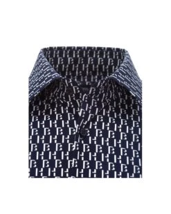 BOSS Mens Jango Monogram Print Shirt Navy Blue -Boss Store boss mens jango monogram print shirt navy blue p43863 273219 image