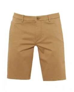 BOSS Mens Liem 4-W Slim Fit Satin Beige Shorts