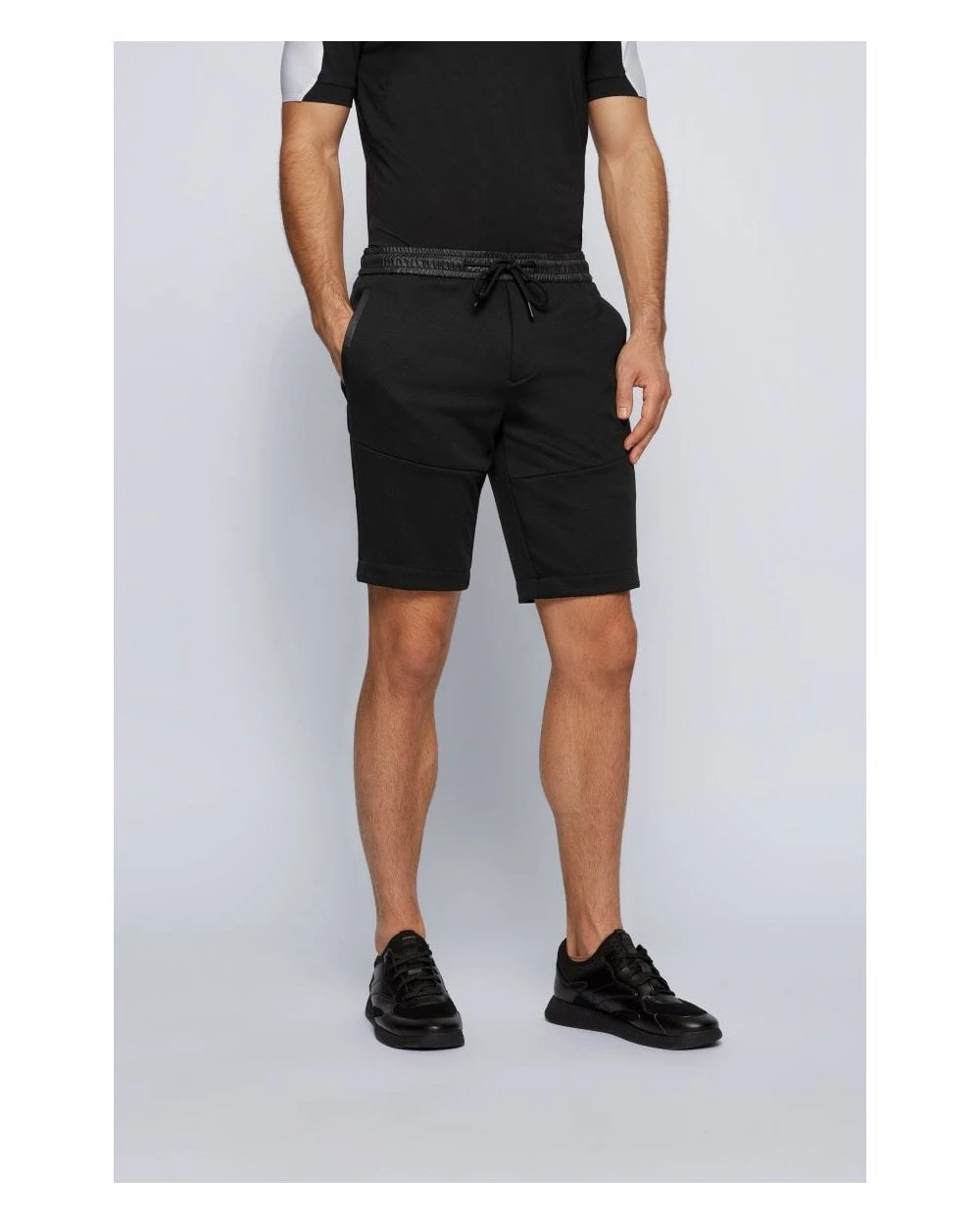 BOSS Mens Liem Black Slim Fit Sweat Shorts 2 BOSS Mens Liem Black Slim Fit Sweat Shorts - Image 2