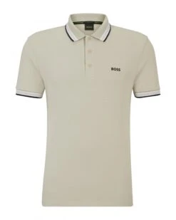 BOSS Mens Paddy Polo Shirt Light Beige