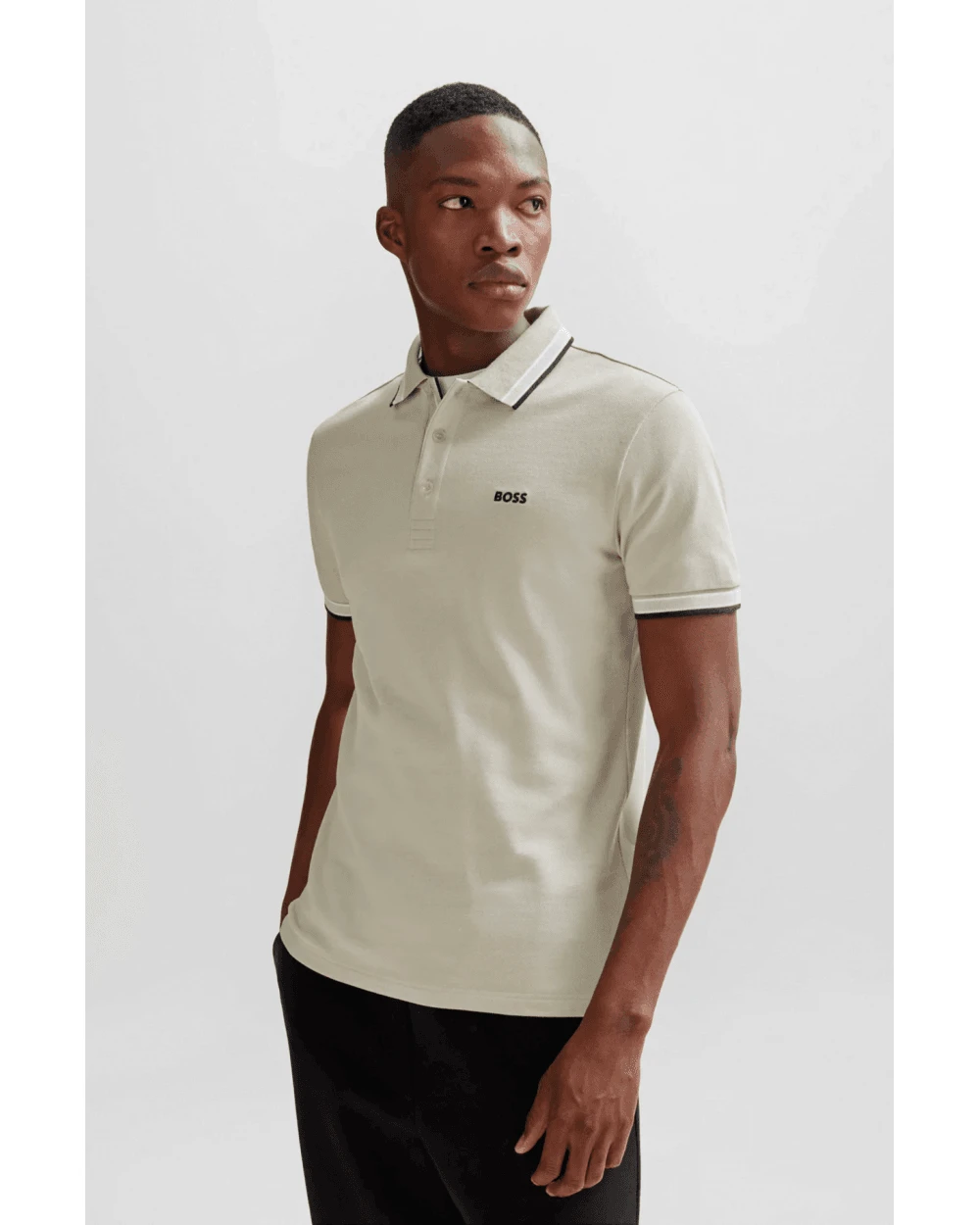 BOSS Mens Paddy Polo Shirt Light Beige 2 BOSS Mens Paddy Polo Shirt Light Beige - Image 2