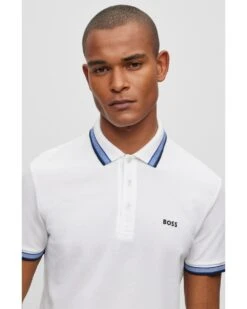 BOSS Mens Paddy Polo Shirt Light Natural White -Boss Store boss mens paddy polo shirt light natural white p43648 271290 image