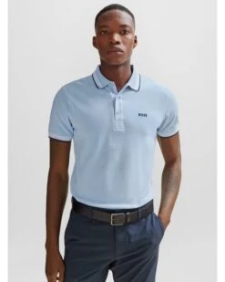 Boss Store -Boss Store boss mens paddy polo shirt light pastel blue p44458 282067 zoom