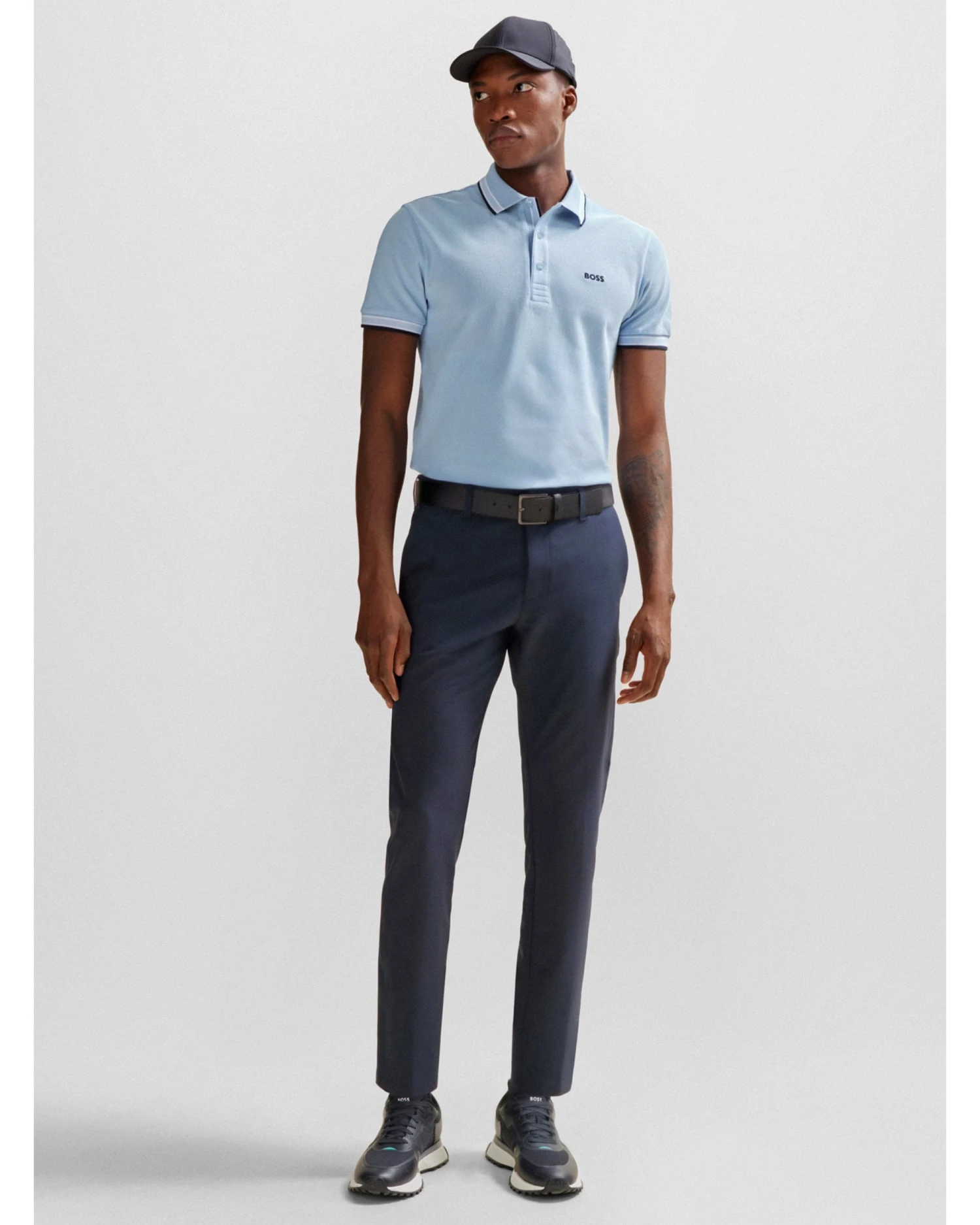 BOSS Mens Paddy Polo Shirt Light Pastel Blue 3 BOSS Mens Paddy Polo Shirt Light Pastel Blue - Image 3