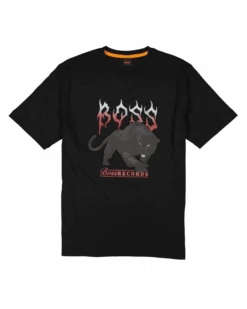 BOSS Mens Pantera Panther Logo Print T-Shirt Black