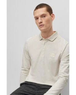 BOSS Mens Passerby Polo Shirt Beige -Boss Store boss mens passerby polo shirt beige p43837 276410 image