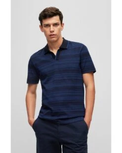 BOSS Mens Pye Polo Shirt Dark Navy -Boss Store boss mens pye polo shirt dark navy p42865 268811 image