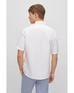 BOSS Mens Rash Oxford Shirt White -Boss Store boss mens rash oxford shirt white p42929 266765 image