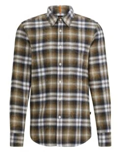 BOSS Mens Relegant Check Shirt Light Green
