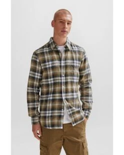 BOSS Mens Relegant Check Shirt Light Green -Boss Store boss mens relegant check shirt light green p44498 279998 image