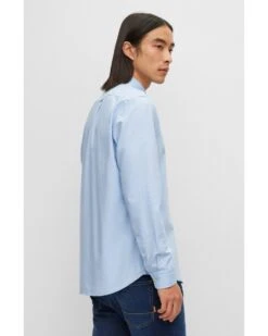 BOSS Mens Rickert Oxford Shirt Open Blue 5 BOSS Mens Rickert Oxford Shirt Open Blue -Boss Store boss mens rickert oxford shirt open blue p43578 271395 image