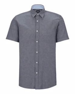 BOSS Mens Ross Shirt Dark Blue