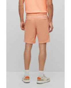 BOSS Mens Schino Slim Shorts Light Pastel Orange -Boss Store boss mens schino slim shorts light pastel orange p42943 266837 zoom