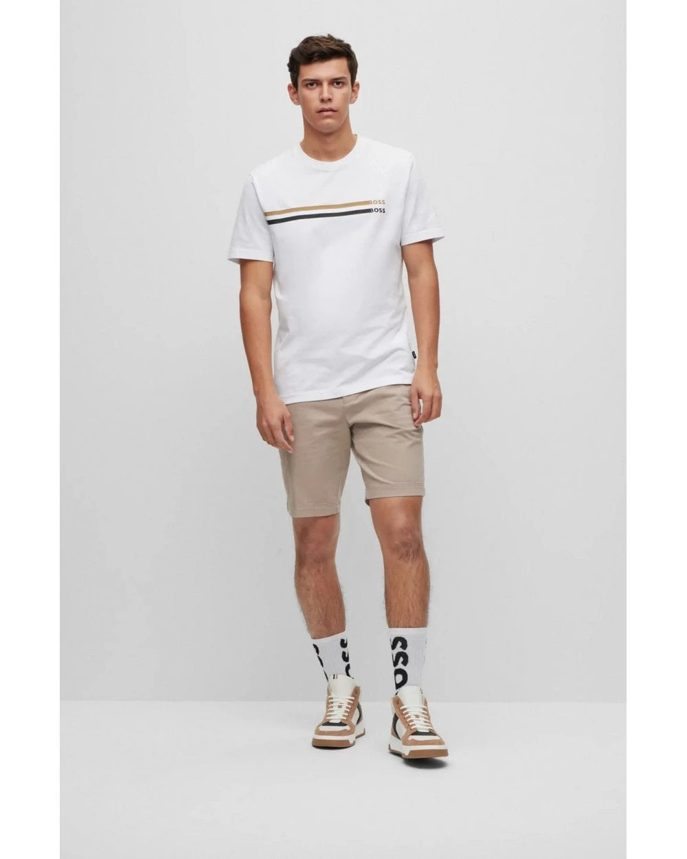 BOSS Mens Slice Shorts Open Beige 4 BOSS Mens Slice Shorts Open Beige - Image 4