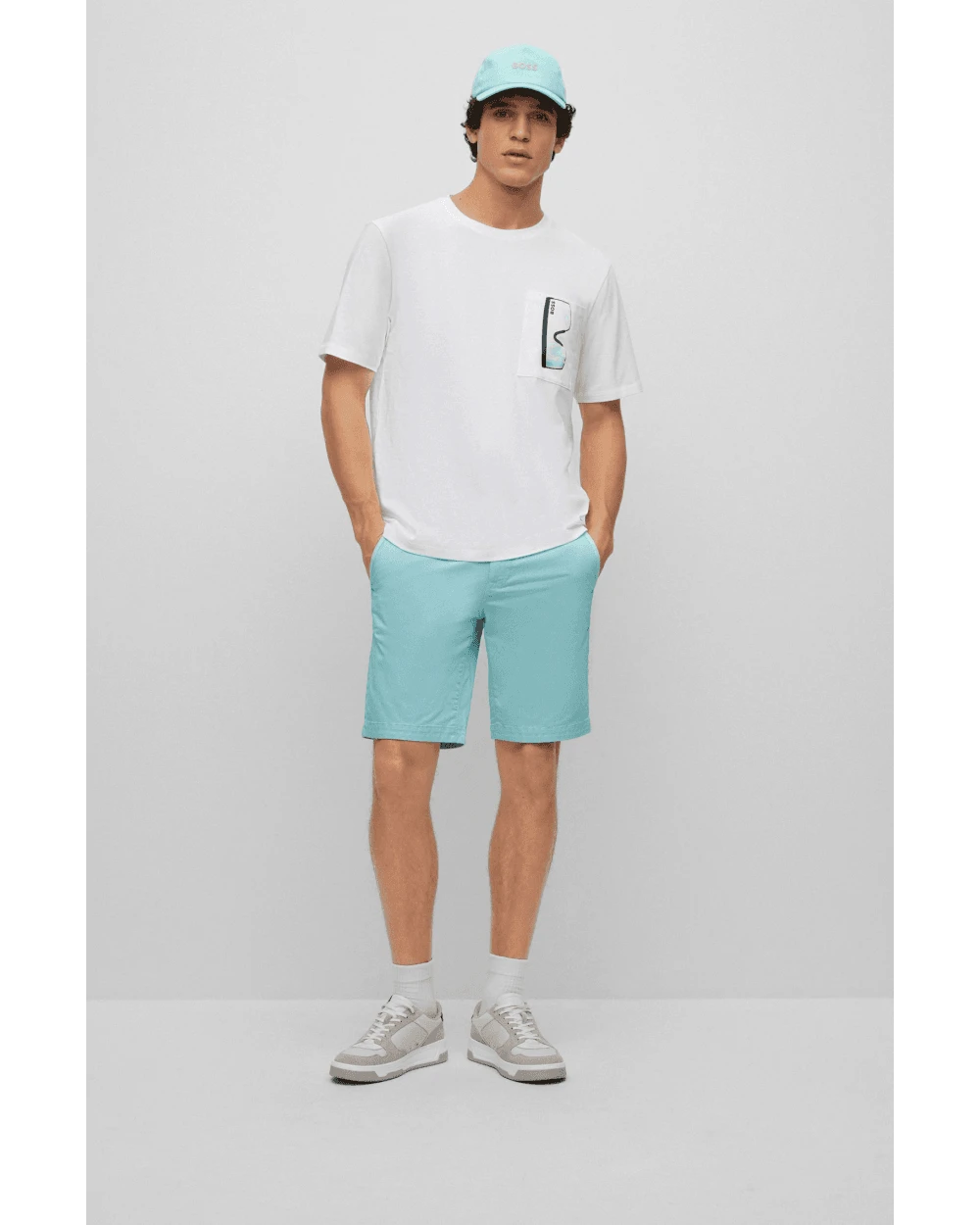 BOSS Mens Slim Fit Chino Shorts Open Blue 2 BOSS Mens Slim Fit Chino Shorts Open Blue - Image 2