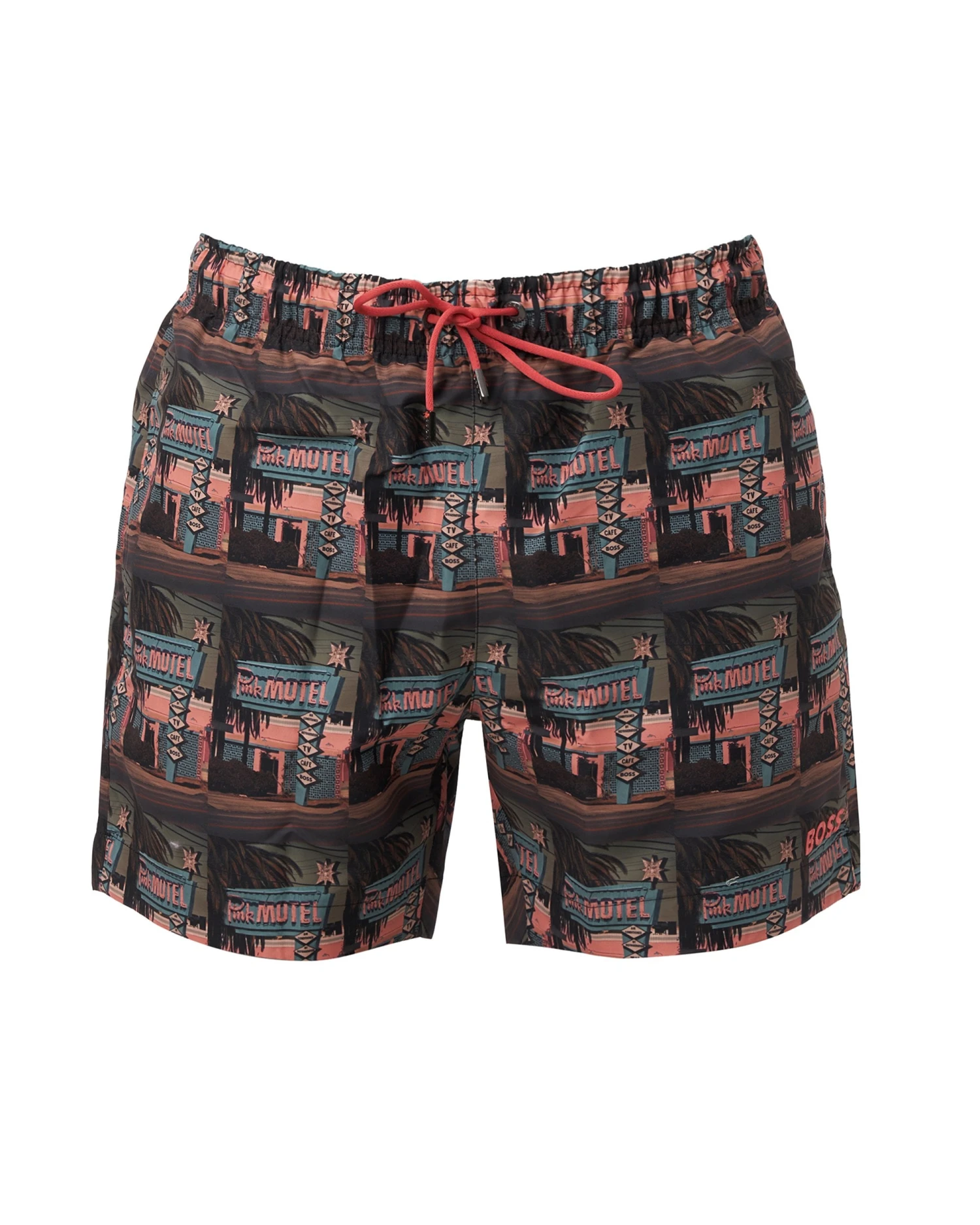 BOSS Mens Springfish Quick-Drying Motel Print Swim Shorts 1 BOSS Mens Springfish Quick-Drying Motel Print Swim Shorts