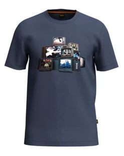 BOSS Mens Stack Mushroom T Shirt Dark Blue