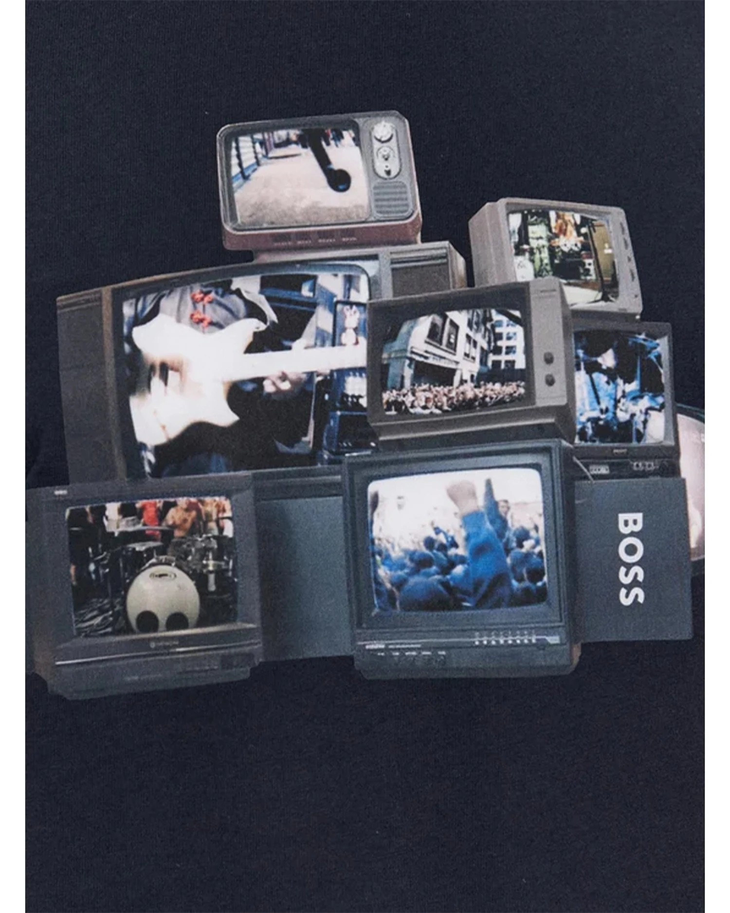 BOSS Mens Stack Mushroom T Shirt Dark Blue 2 BOSS Mens Stack Mushroom T Shirt Dark Blue - Image 2