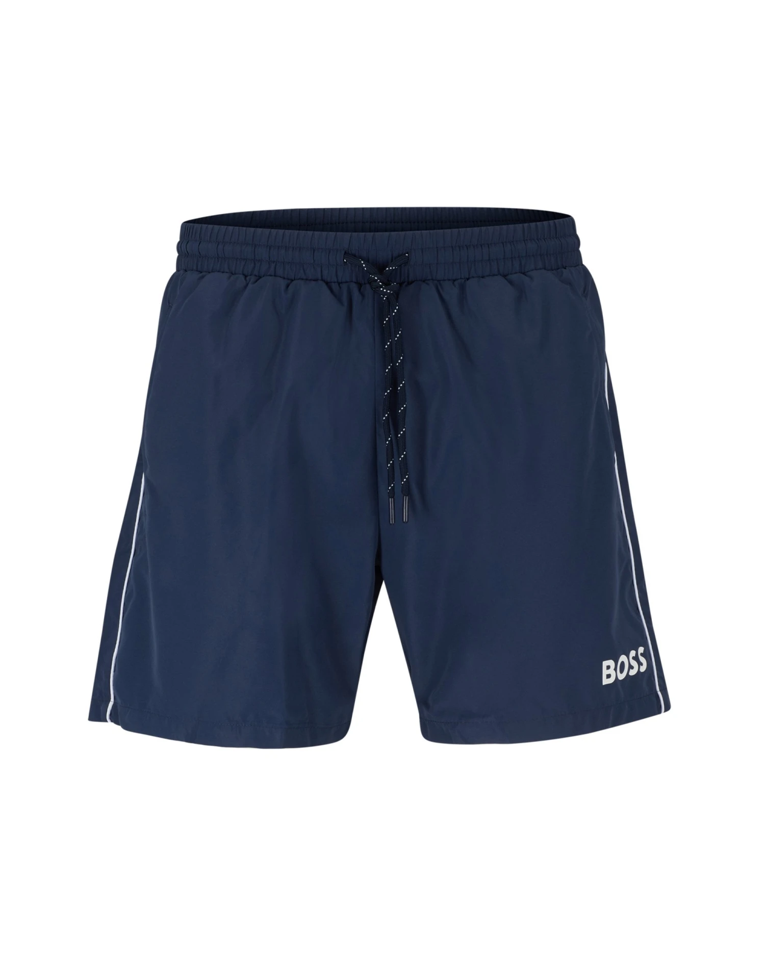 BOSS Mens Starfish Navy Blue Quick-Drying Logo Swim Shorts 1 BOSS Mens Starfish Navy Blue Quick-Drying Logo Swim Shorts