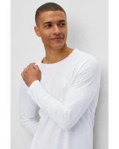 BOSS Mens Tacks Regular Fit Logo Patch T Shirt, White Tee -Boss Store boss mens tacks regular fit logo patch t shirt white tee p41899 249644 image