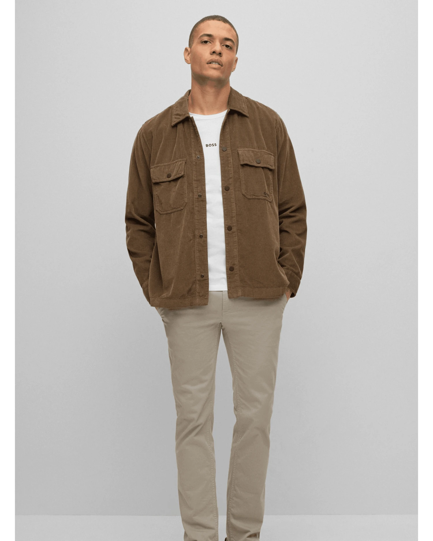 BOSS Mens TChark Long Sleeved Logo T-Shirt White 4 BOSS Mens TChark Long Sleeved Logo T-Shirt White - Image 4